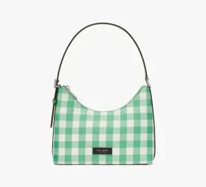 Sam Icon Gingham Printed Fabric Small Shoulder Bag