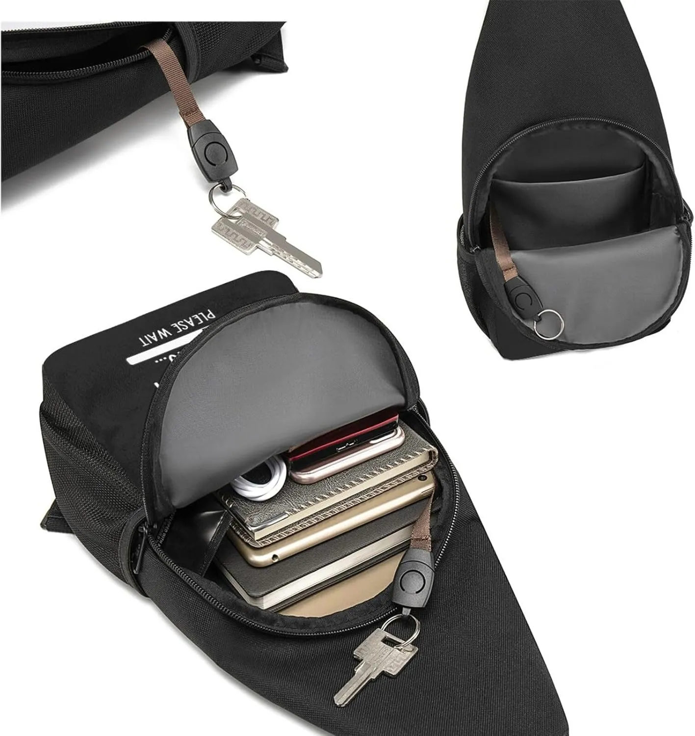 Sarcastic Comment Loading Unisex Chest Bag Lightweight Crossbody Shoulder Bag Travel Pocket Black