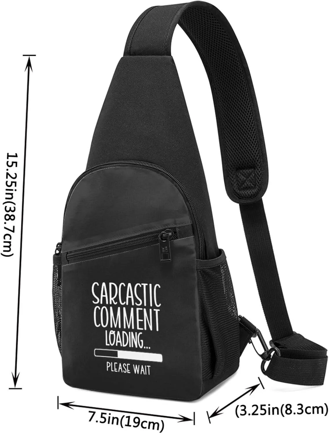 Sarcastic Comment Loading Unisex Chest Bag Lightweight Crossbody Shoulder Bag Travel Pocket Black