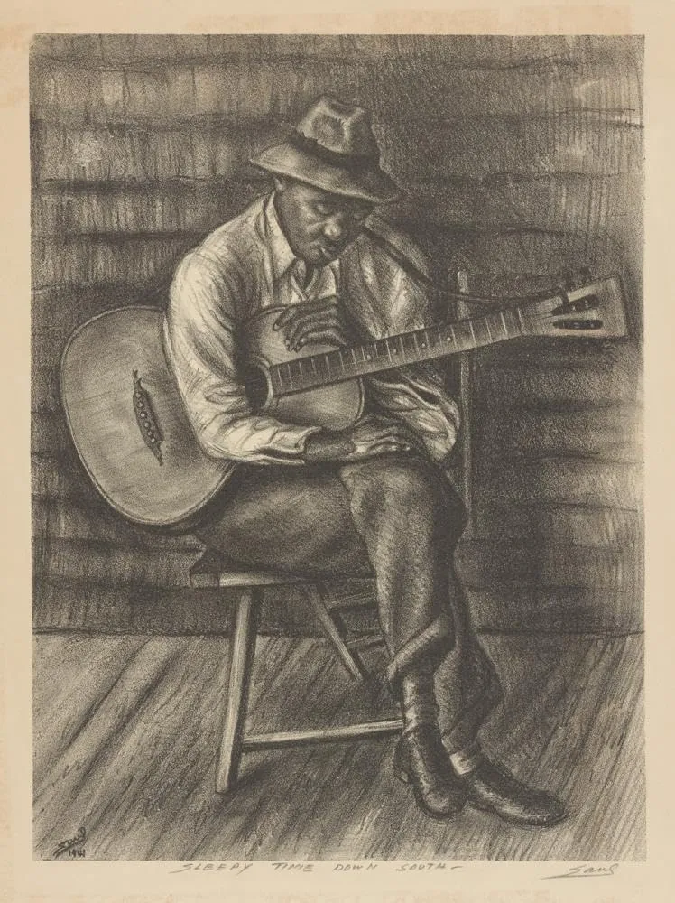 Saul Kovner 28x36 Extra Large Gallery Wrapped Canvas Museum Art Print Titled: Sleepy Time down South (1941)