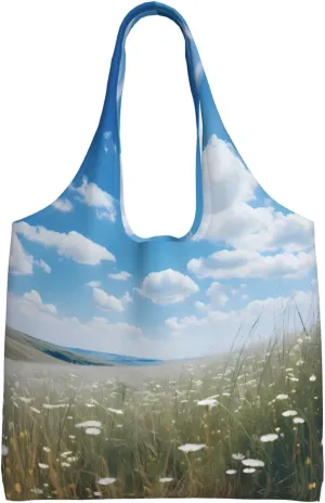 savannah Printed single-shoulder canvas bag, large-capacity grocery shopping bag, light and easy to carry
