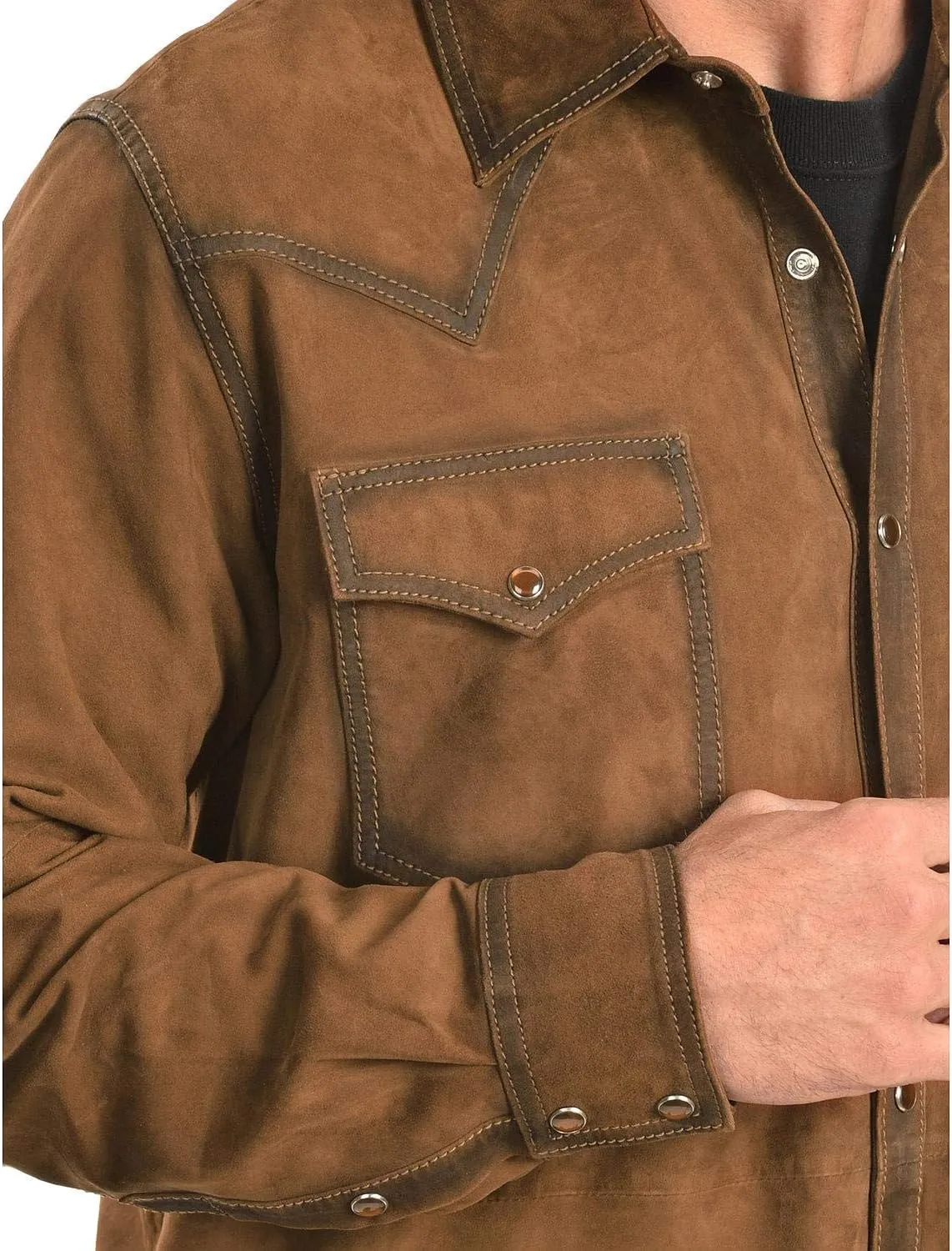 Scully Men's Suede Leather Western Shirt - 78-142