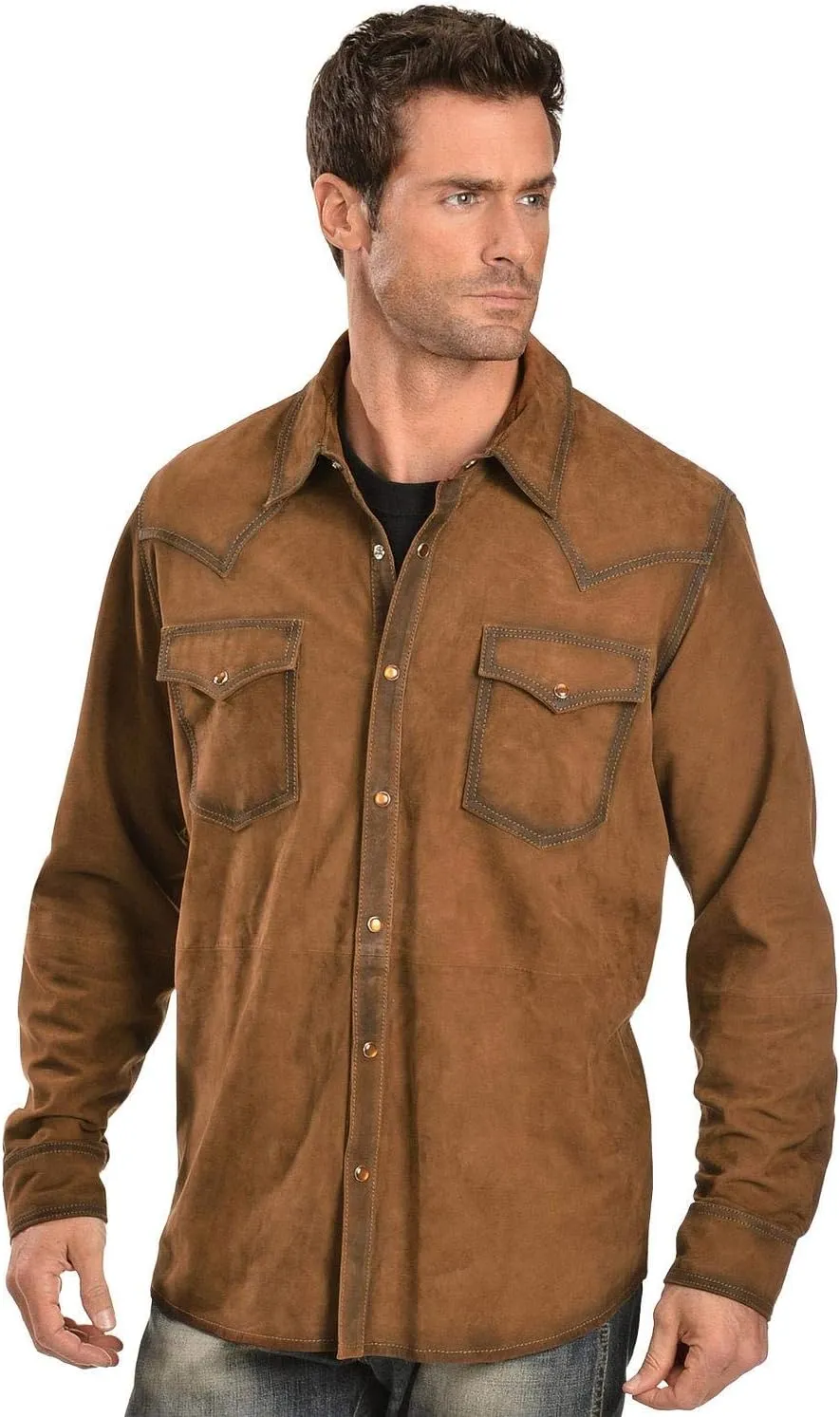 Scully Men's Suede Leather Western Shirt - 78-142