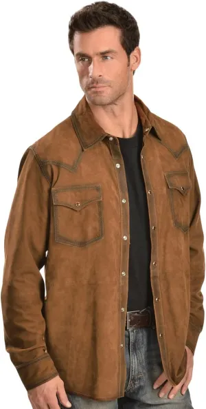 Scully Men's Suede Leather Western Shirt - 78-142