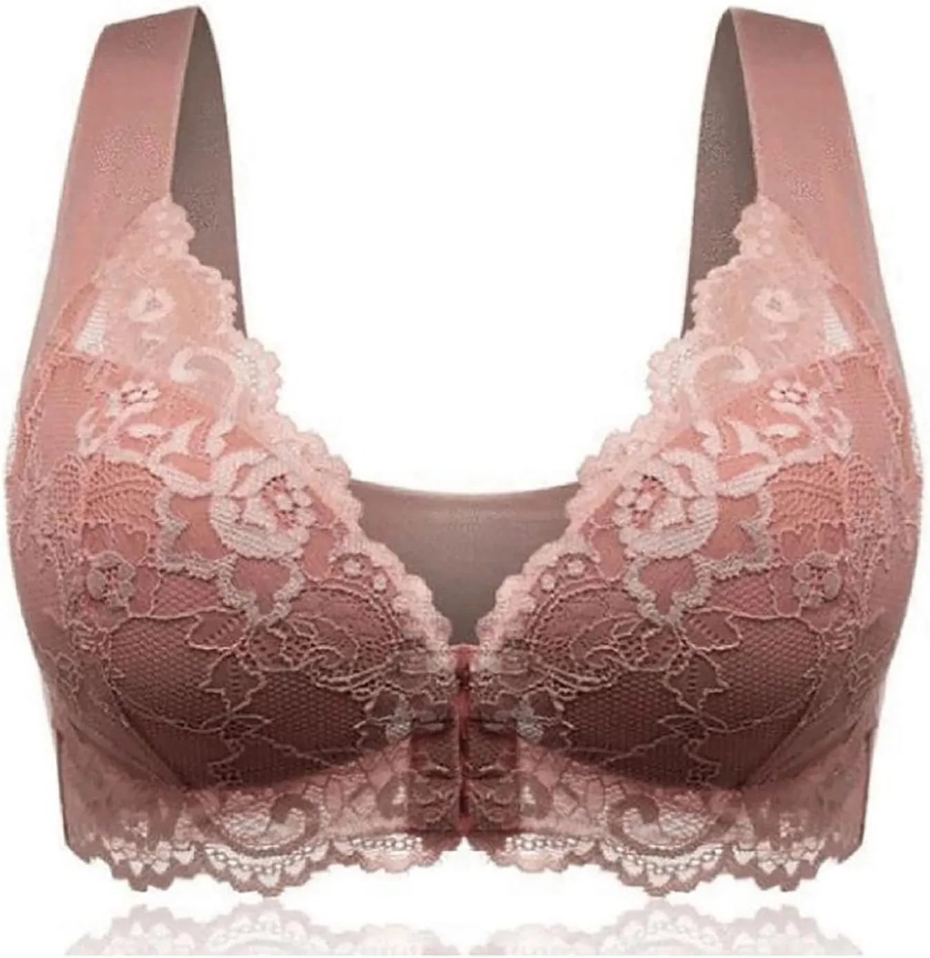 Seamless Bras for Women Front Closure No Underwire Bras Lace Breathable Bra Push Up Bralette Support Posture Bra