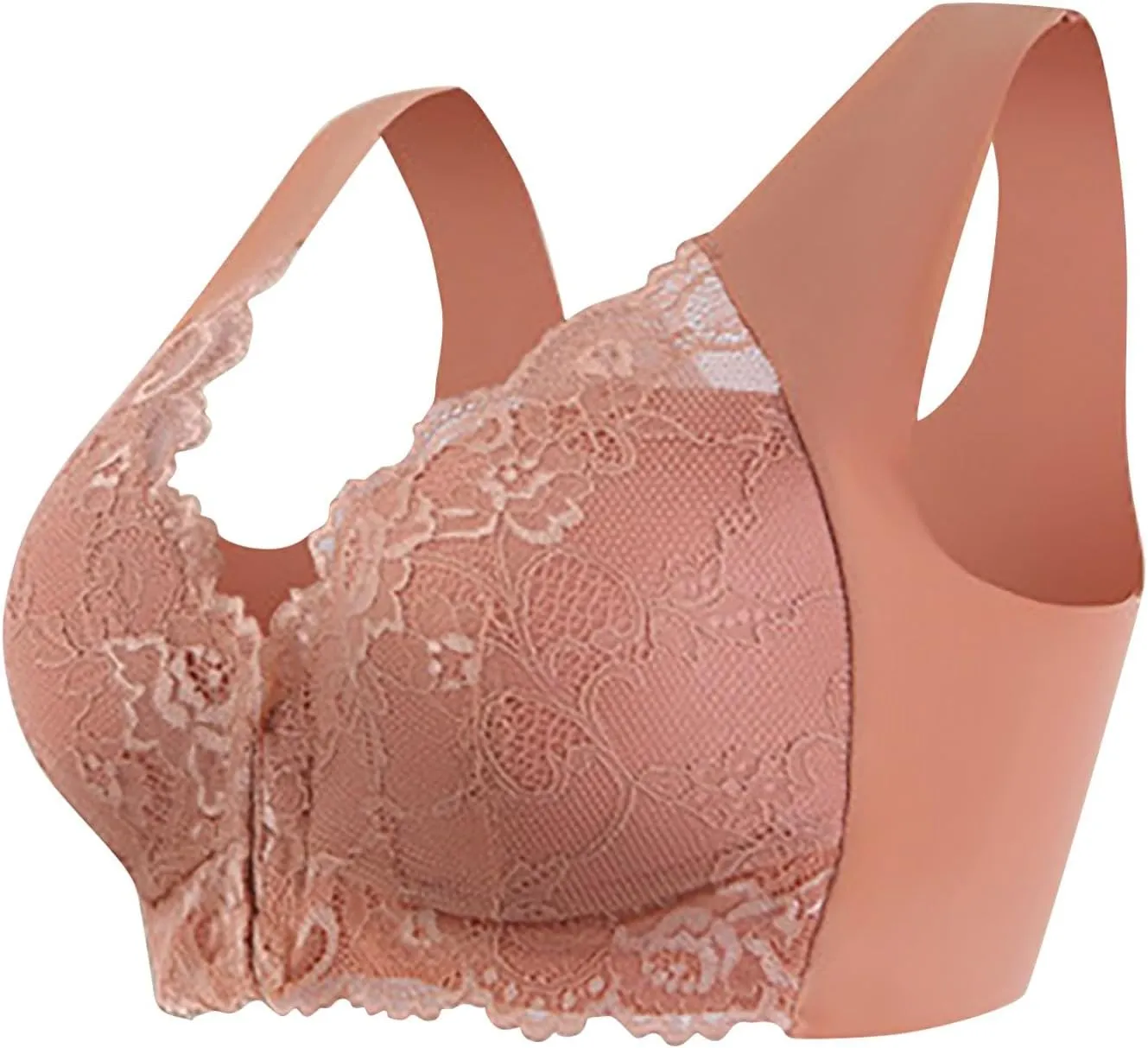 Seamless Bras for Women Front Closure No Underwire Bras Lace Breathable Bra Push Up Bralette Support Posture Bra