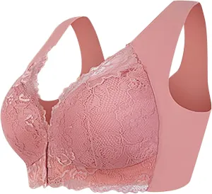 Seamless Bras for Women Front Closure No Underwire Bras Lace Breathable Bra Push Up Bralette Support Posture Bra