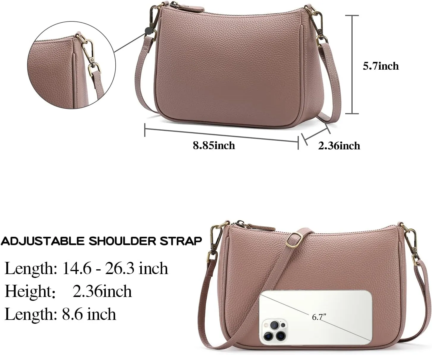 SENDEFN Sling Bag Crossbody Bags for Women Cross Body Purse Leather Fanny Pack Chest Bag for Travel
