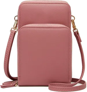 Sensitive Touch Screen Small Crossbody Cell Phone Purse for Women,PU Leather Mini Shoulder Bag with Credit Card Slots