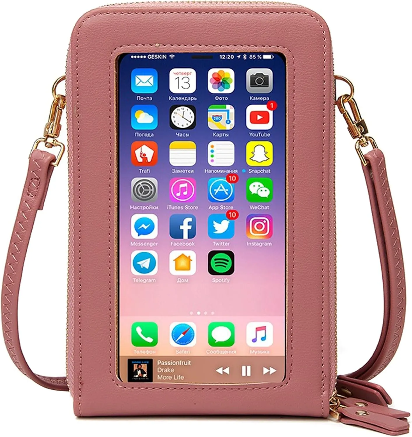 Sensitive Touch Screen Small Crossbody Cell Phone Purse for Women,PU Leather Mini Shoulder Bag with Credit Card Slots
