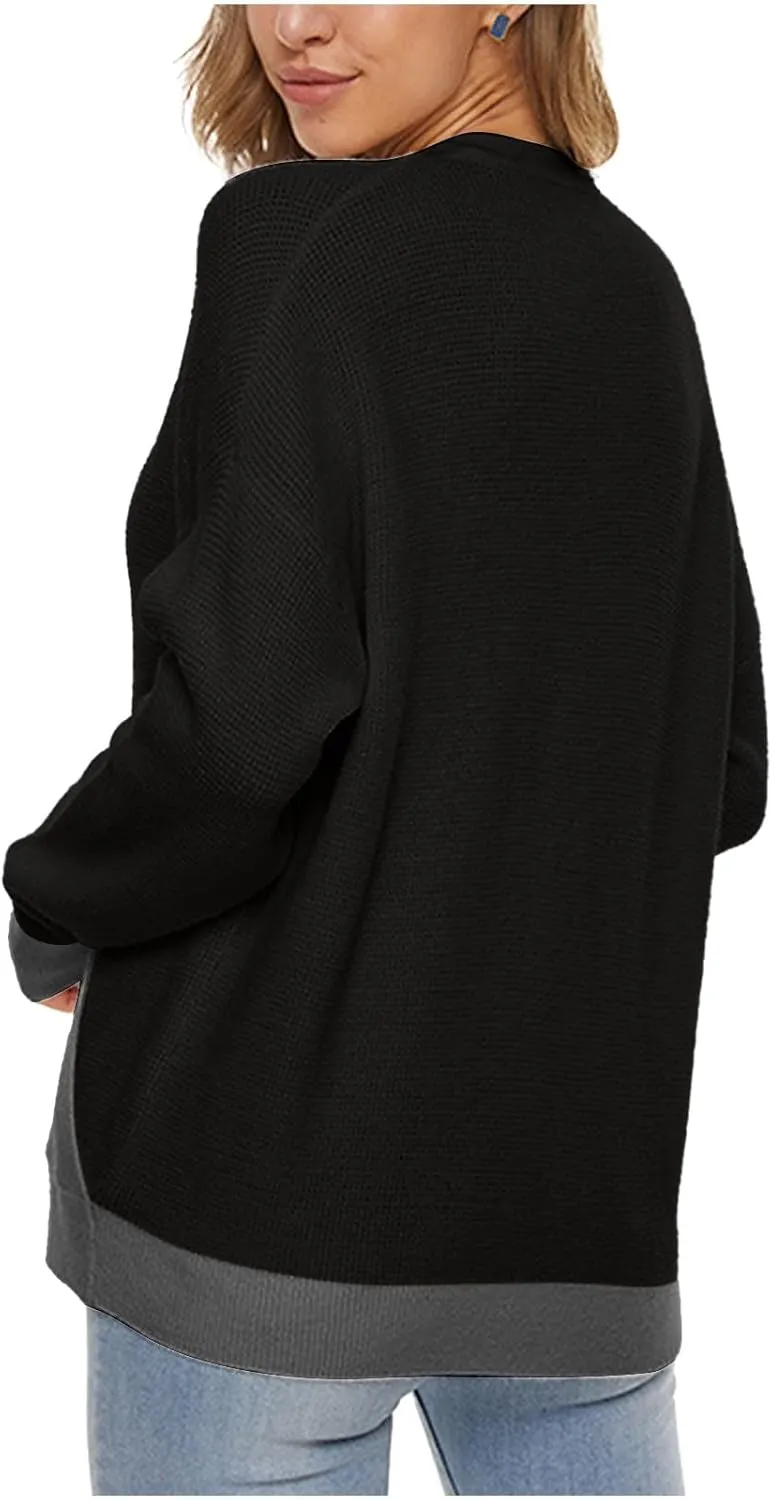 Sexy Cross Wrap v Neck Sweaters for Women Trendy Oversized Long Sleeve Knit Pullover Tops Ladies Casual Sweater