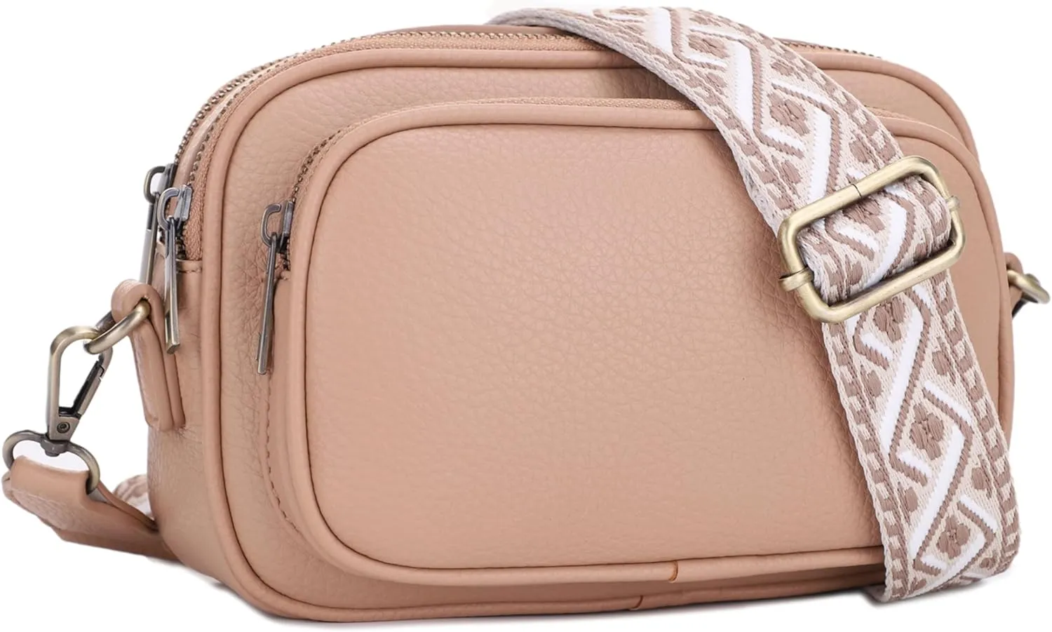 SG SUGU Small Crossbody Bag for Women, Triple Compartment Shoulder Handbags with Adjustable Strap, Camera Purse for Everyday
