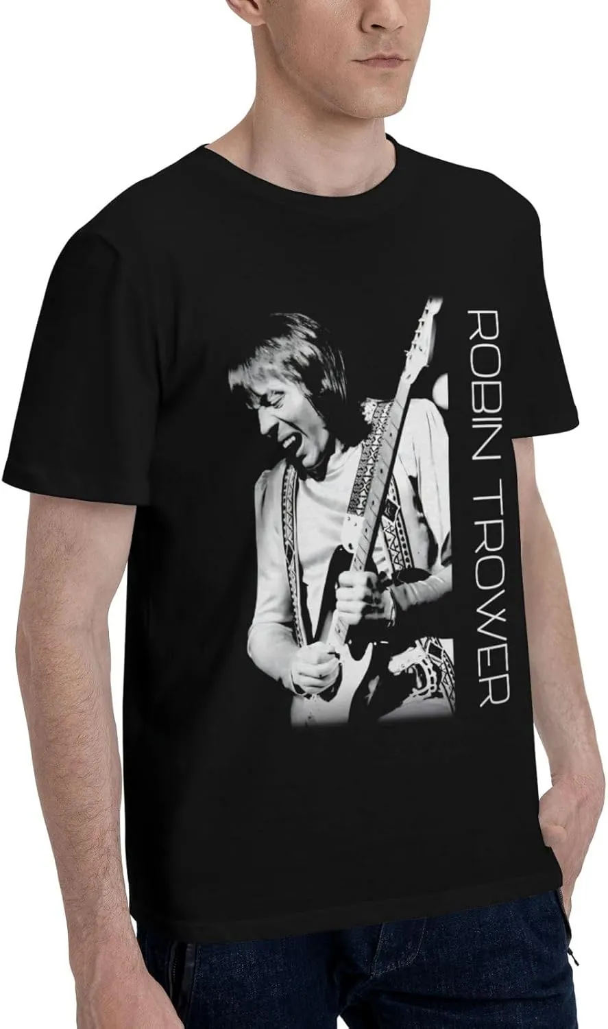 Shirt Men Short Sleeve Crew Neck T-Shirt Casual Fun Rock Printed Tee