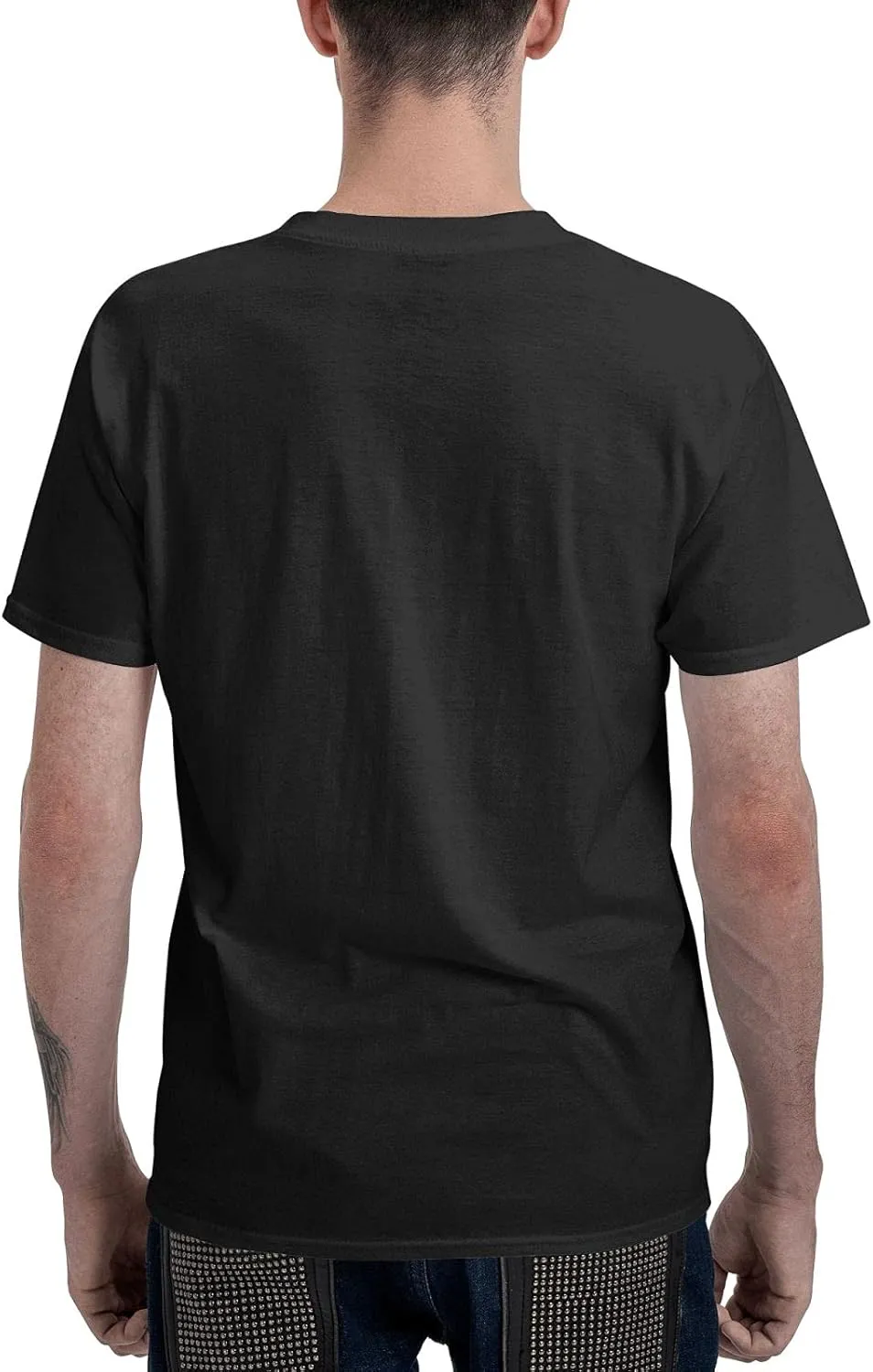 Shirt Men Short Sleeve Crew Neck T-Shirt Casual Fun Rock Printed Tee