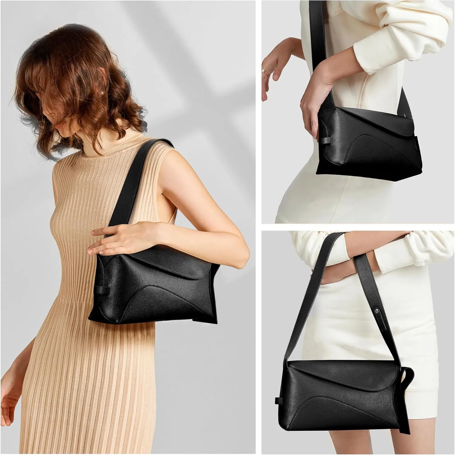 Shoulder Bag for Women,Leather Crescent Crossbody Bags Hobo Handbag Designer Purse with Adjustable Strap