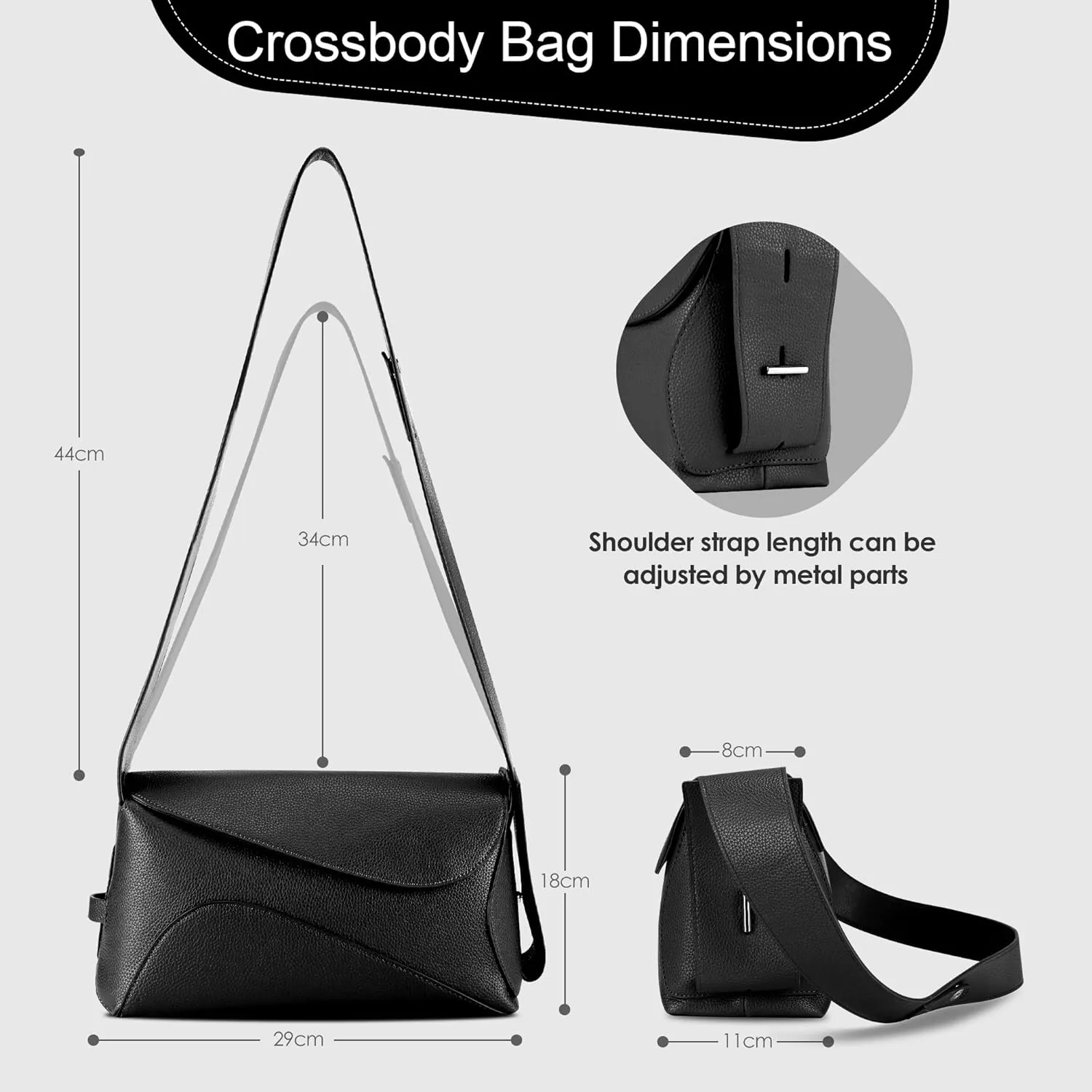 Shoulder Bag for Women,Leather Crescent Crossbody Bags Hobo Handbag Designer Purse with Adjustable Strap