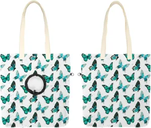 Show Head Pet Canvas Shoulder Bag, Butterfly Retro Pet Out Bag, Outcrop, Pet Out Shoulder Bag.