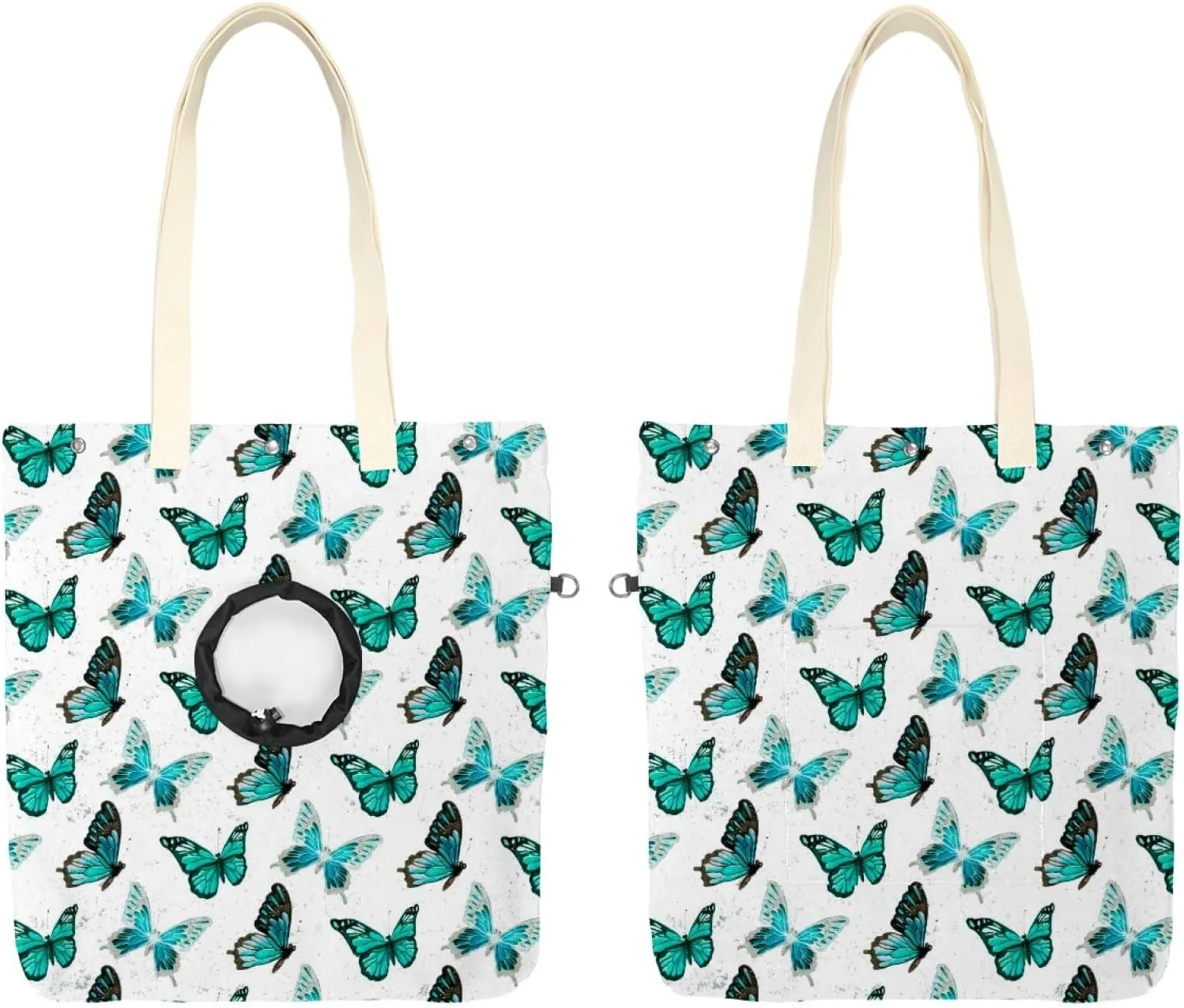 Show Head Pet Canvas Shoulder Bag, Butterfly Retro Pet Out Bag, Outcrop, Pet Out Shoulder Bag.