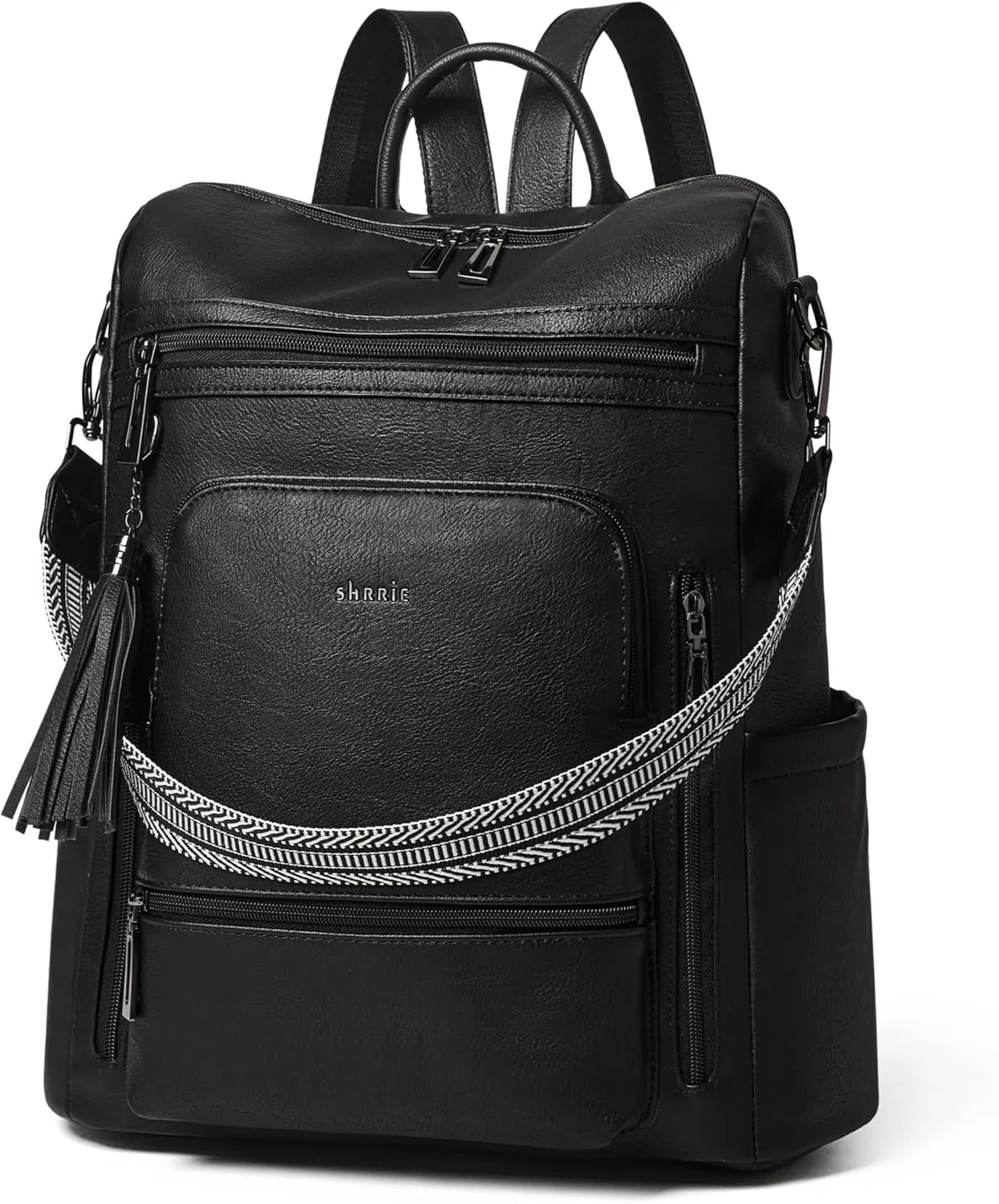 Shrrie Vegan Leather Laptop Backpack for Women 15.6 inch Work Backpack Fashion Travel Backpack Purse for Travel College Work