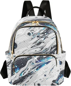 Silver-blue Acid Irregular Fluid 14 Inch Work Business backpack purse backpack fashion small for business