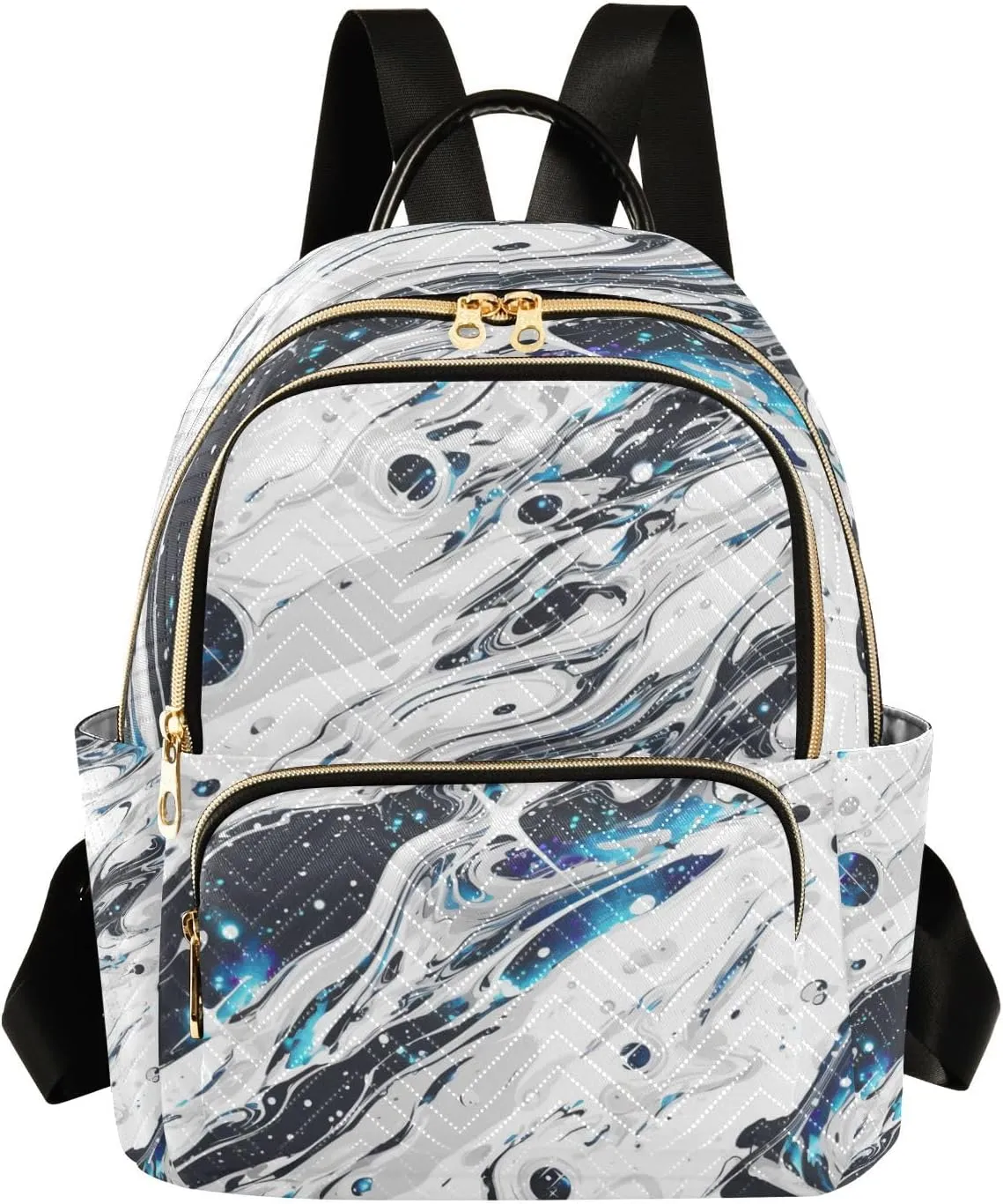 Silver-blue Acid Irregular Fluid 14 Inch Work Business backpack purse backpack fashion small for business