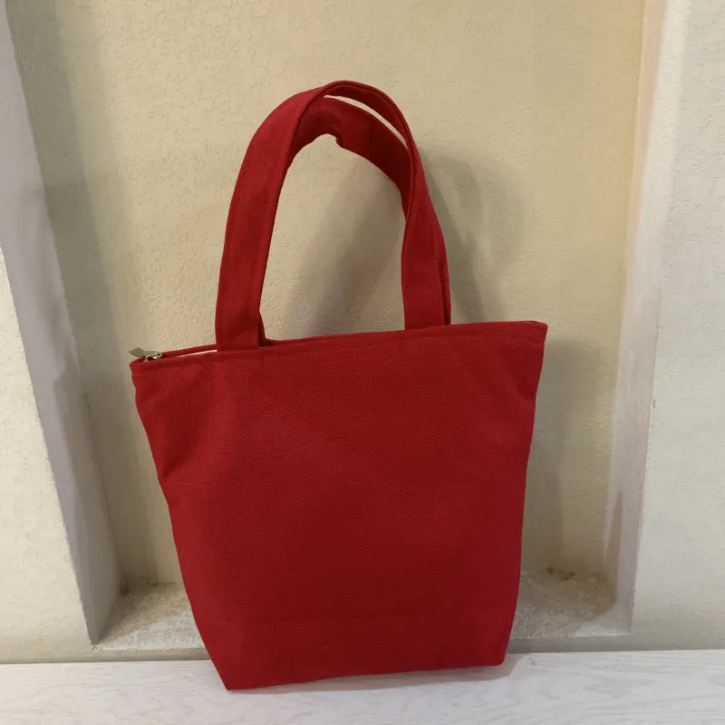 Simple Canvas Bale Of Cotton Lunch Handbags