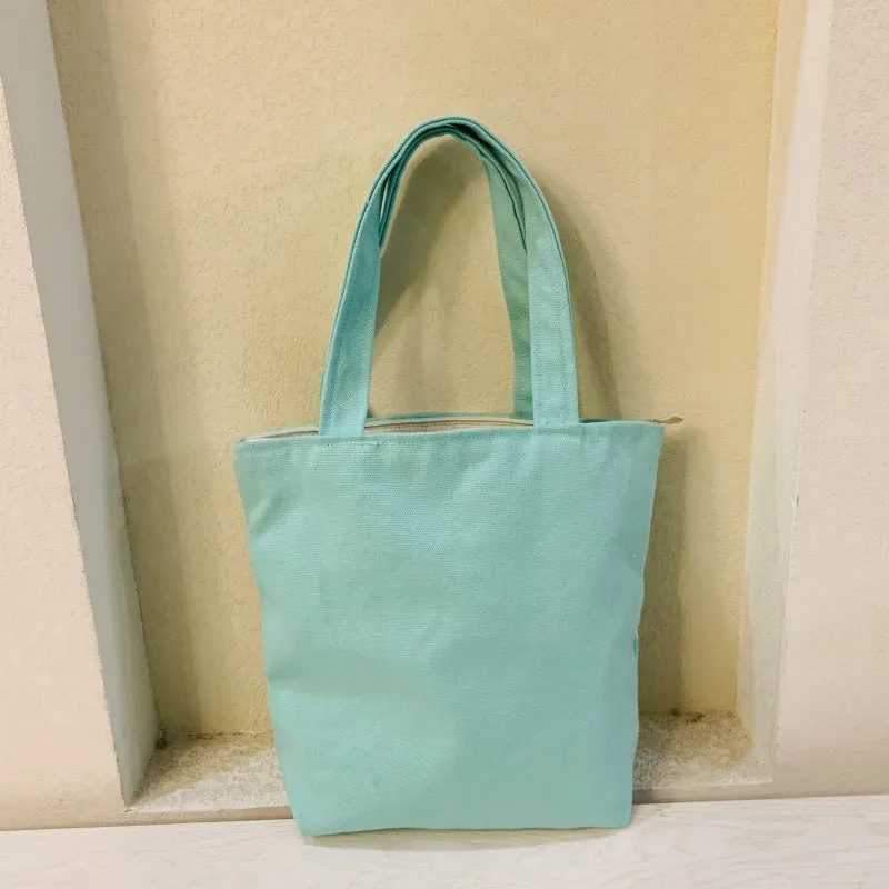 Simple Canvas Bale Of Cotton Lunch Handbags