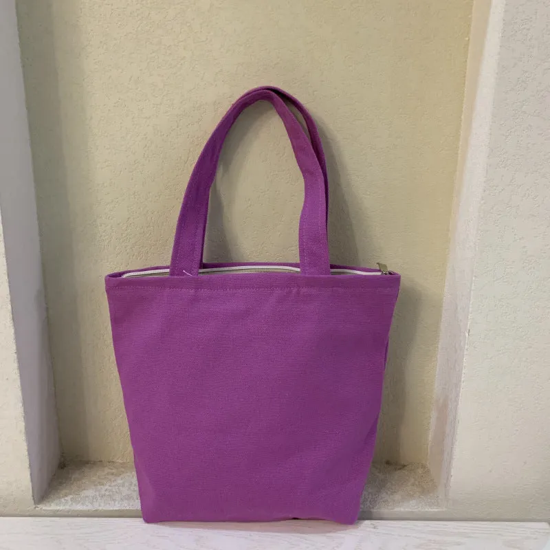 Simple Canvas Bale Of Cotton Lunch Handbags