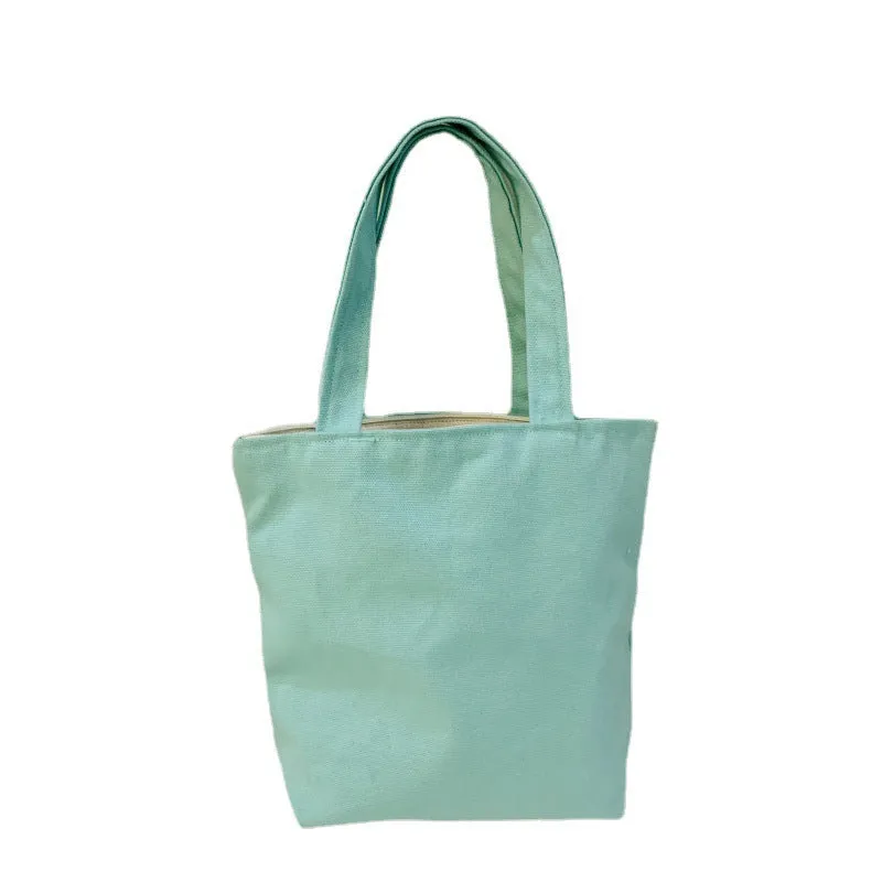 Simple Canvas Bale Of Cotton Lunch Handbags