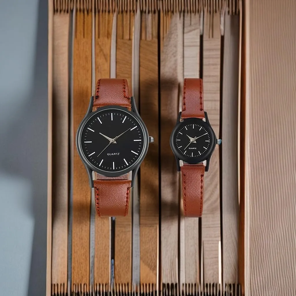 Simple Fashion Men's Watch Women's Watch PU Leather Strap Couple Watch