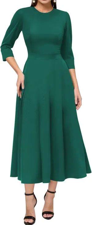 Simple Flavor Women's Vintage Dress Sleeveless O-Neck Party Cocktail Dress