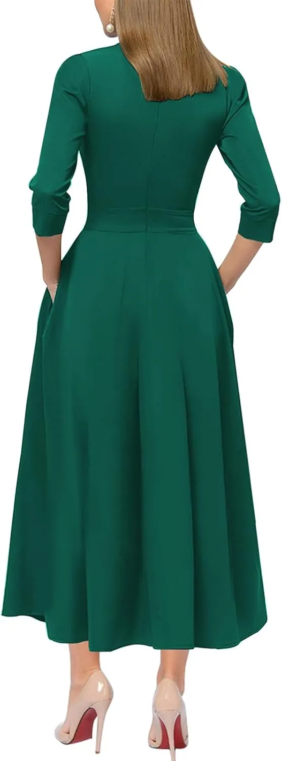 Simple Flavor Women's Vintage Dress Sleeveless O-Neck Party Cocktail Dress