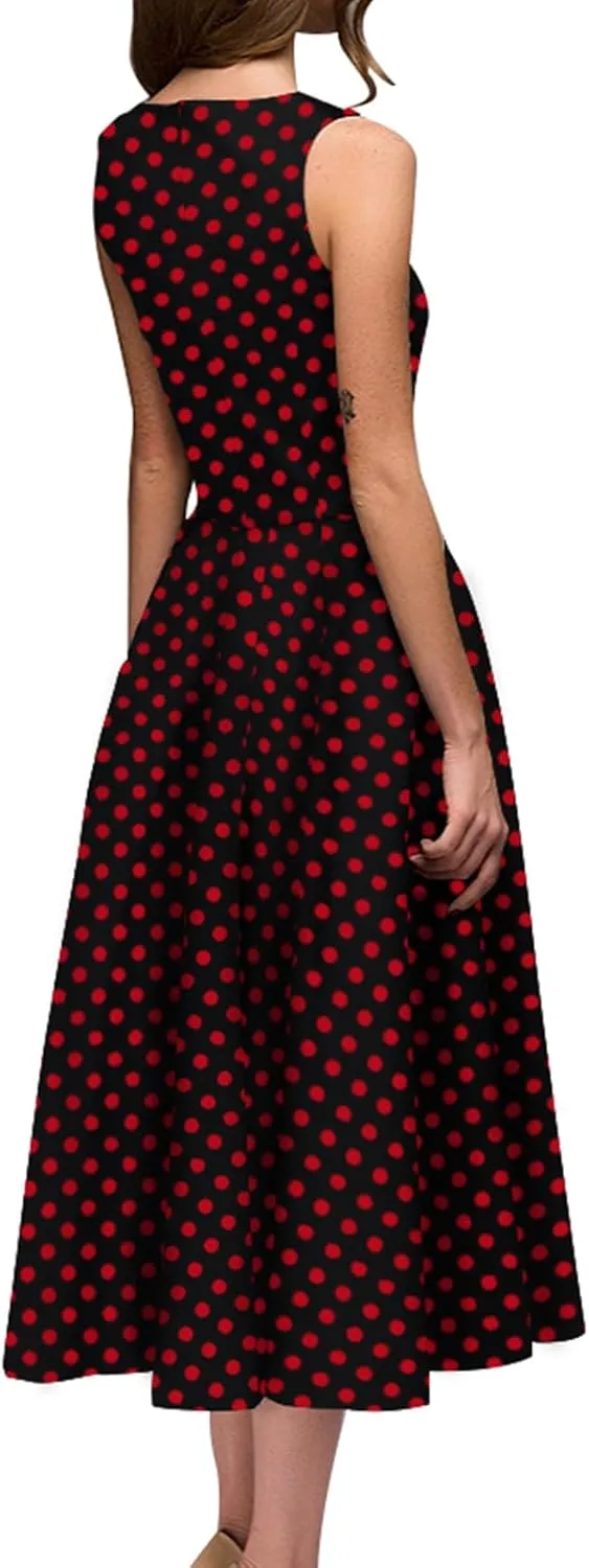 Simple Flavor Women's Vintage Dress Sleeveless O-Neck Party Cocktail Dress