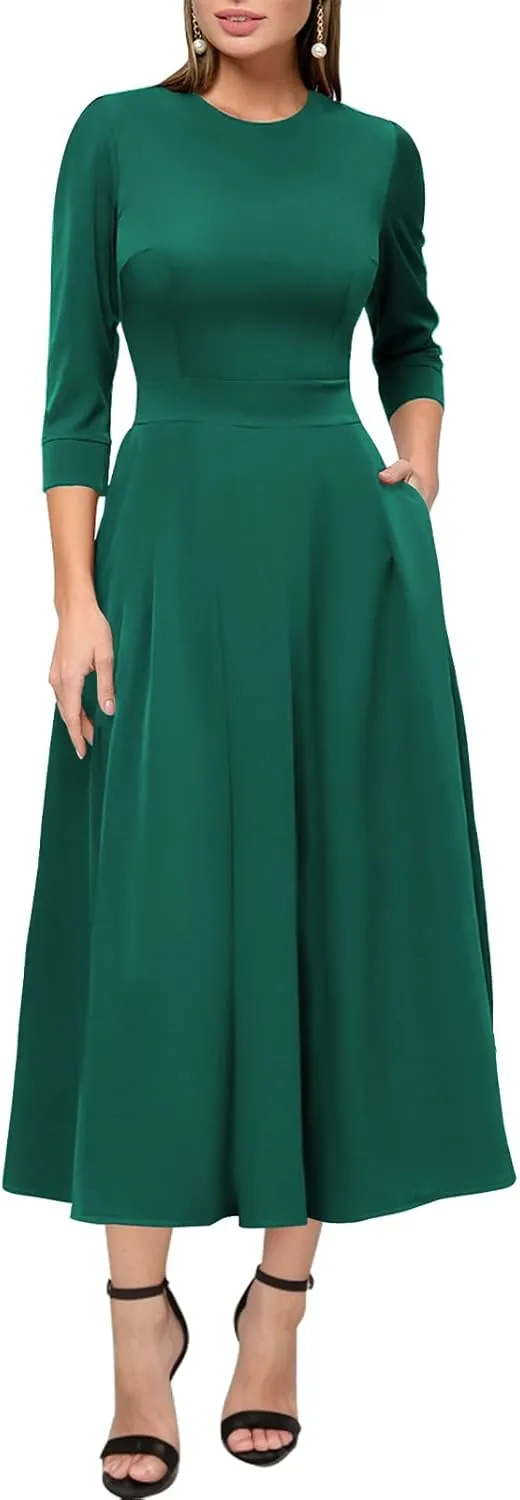 Simple Flavor Women's Vintage Dress Sleeveless O-Neck Party Cocktail Dress