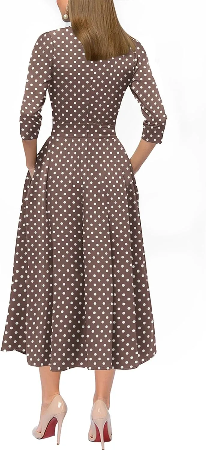 Simple Flavor Women's Vintage Dress Sleeveless O-Neck Party Cocktail Dress