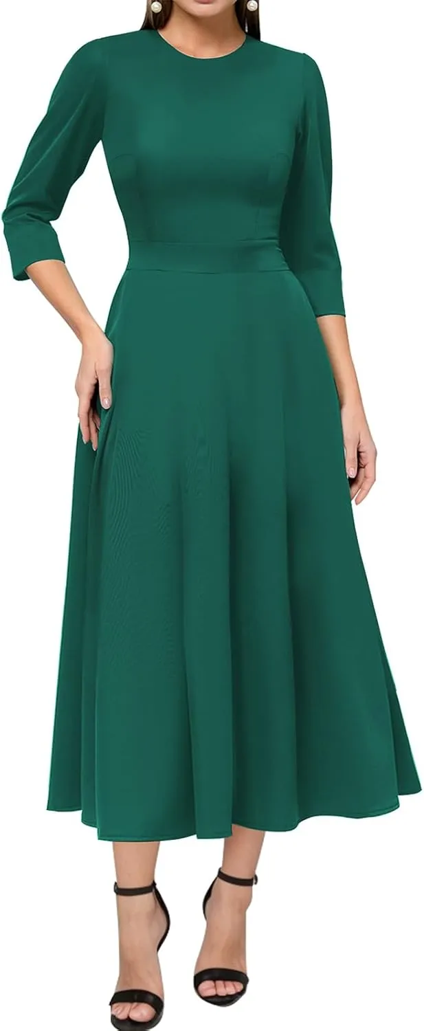 Simple Flavor Women's Vintage Dress Sleeveless O-Neck Party Cocktail Dress