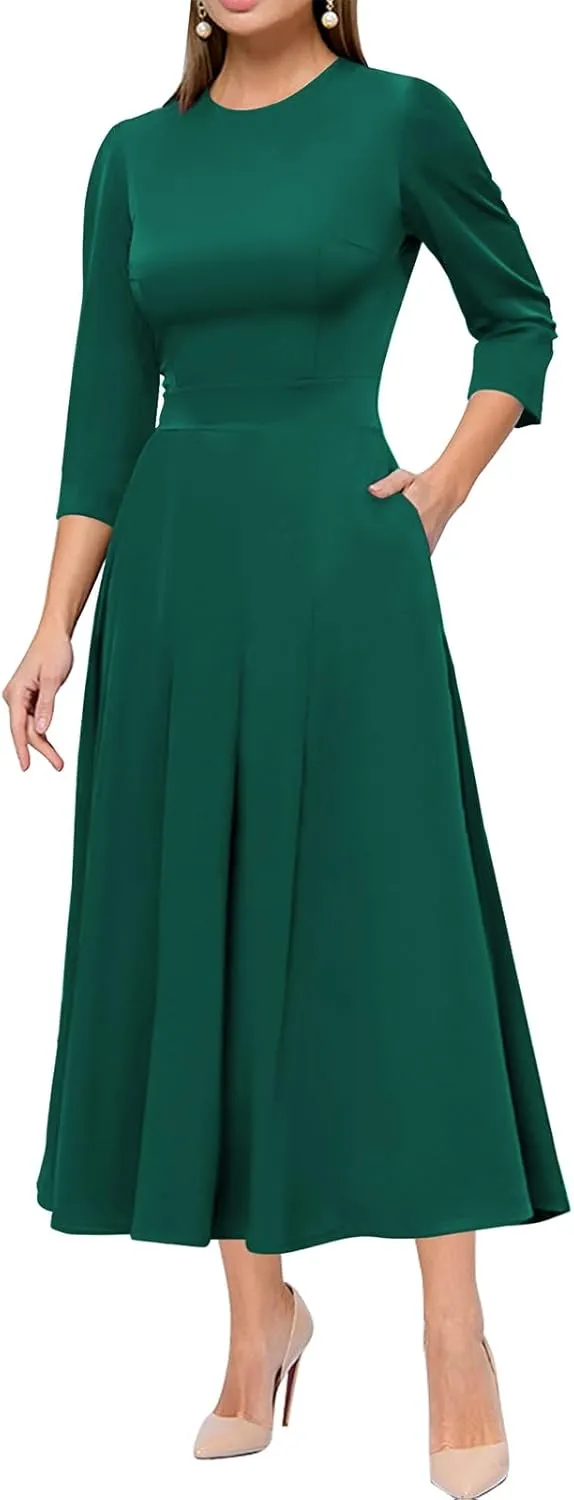 Simple Flavor Women's Vintage Dress Sleeveless O-Neck Party Cocktail Dress