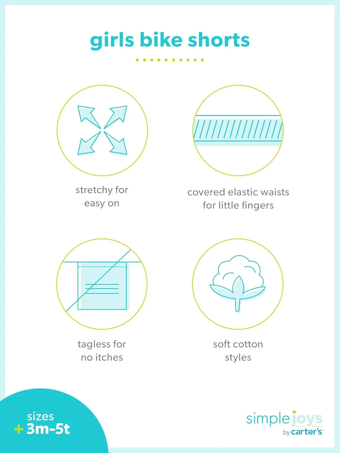 Simple Joys by Carter's Babies, Toddlers, and Girls' Bike Shorts, Pack of 3