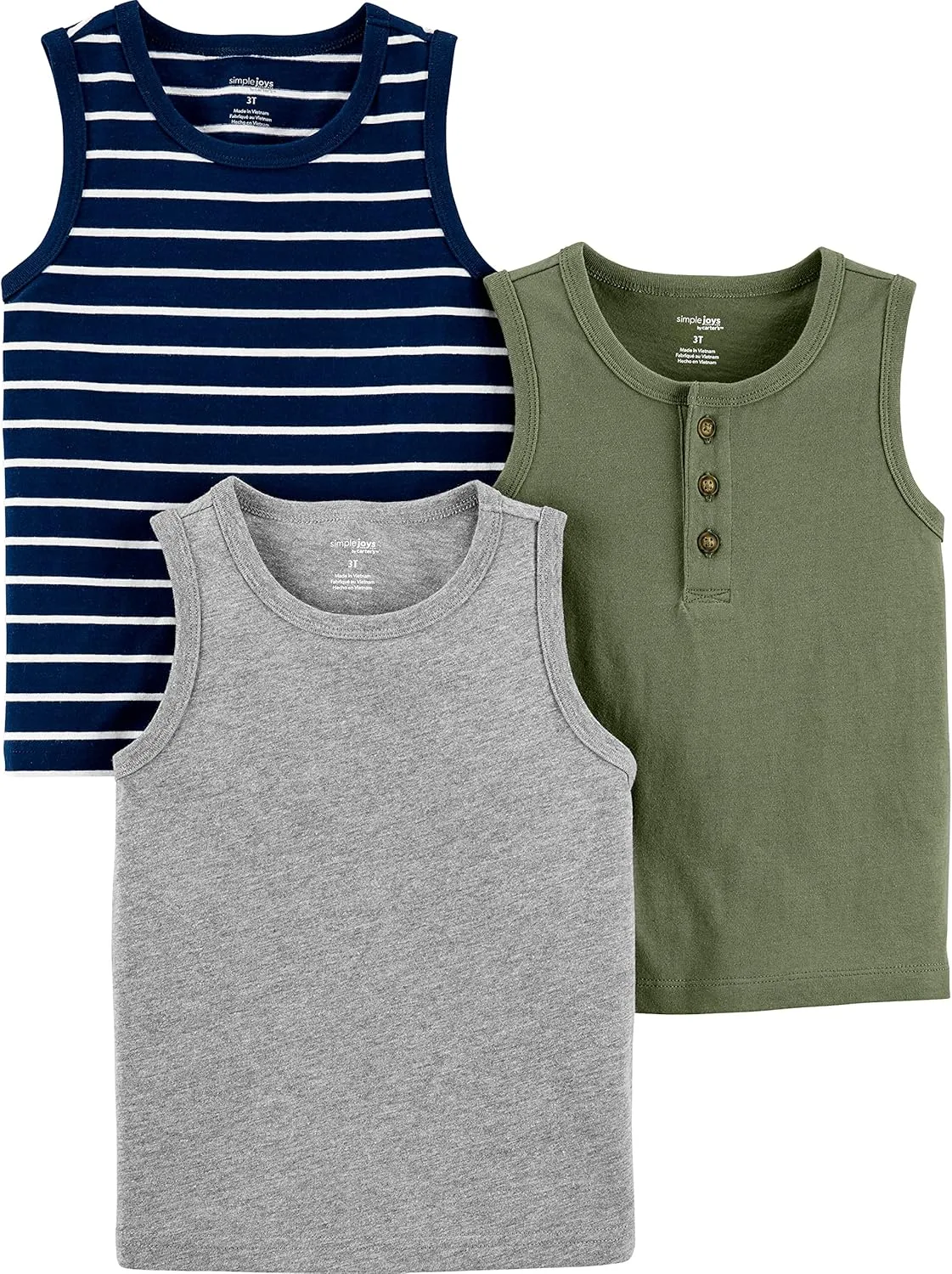 Simple Joys by Carter's Baby Boys' 3-Pack Muscle Tank Tops