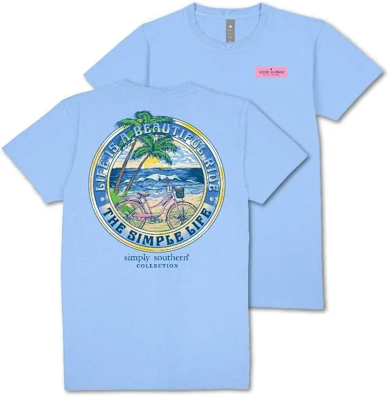 Simply Southern Life is A Beautiful Ride - The Simple Life - Ocean - Beach - Bicycle - Youth T-Shirt