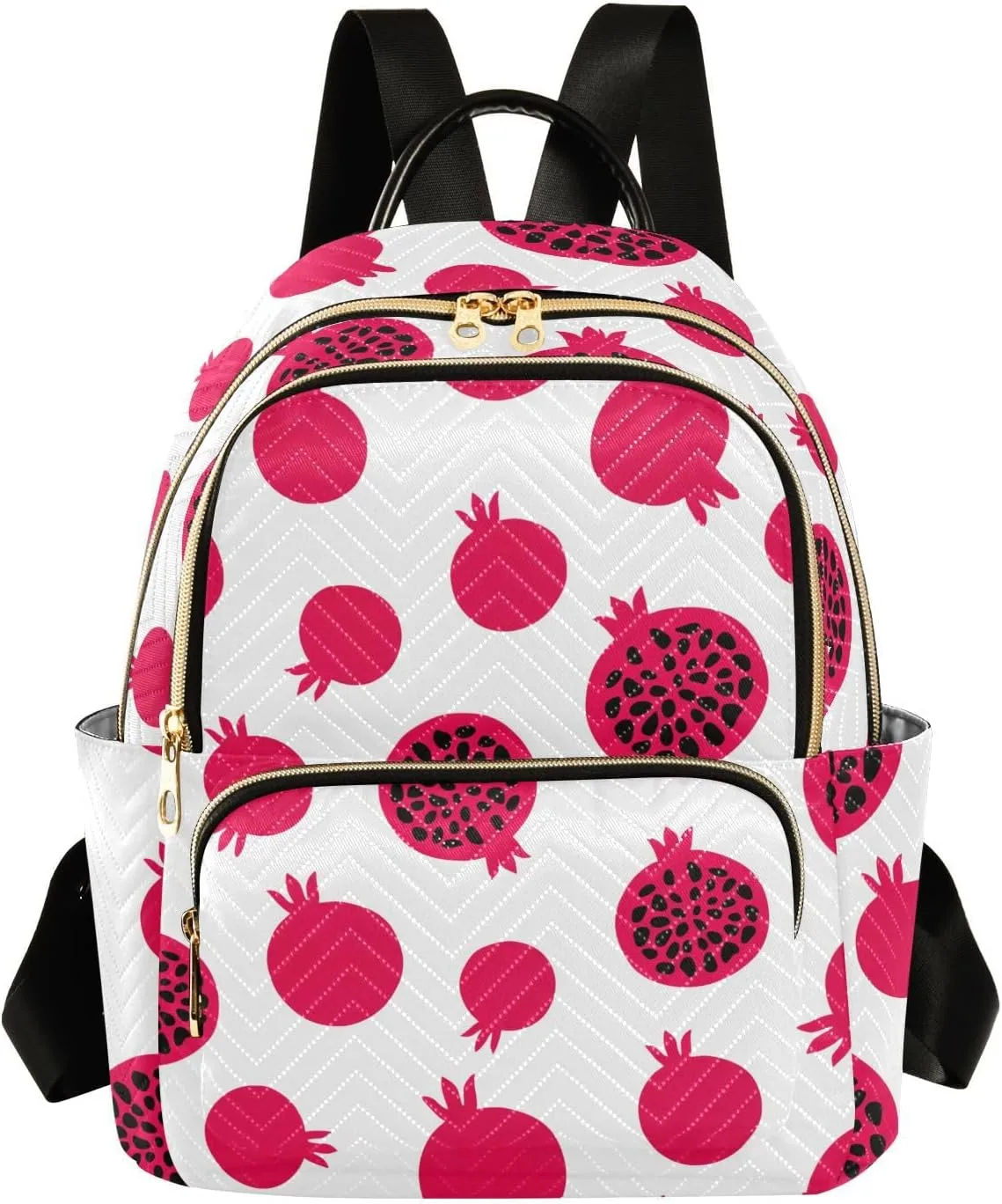 Sinestour Pink Pomegranate Women Backpack Purse Large Capacity Casual Daypack Leather Handle Travel Work Ladies Backpack