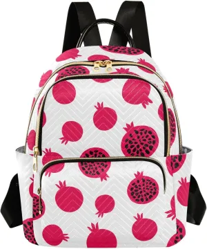 Sinestour Pink Pomegranate Women Backpack Purse Large Capacity Casual Daypack Leather Handle Travel Work Ladies Backpack