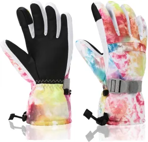 Ski Gloves for Men Women Kids - Waterproof Thermal Winter Snow Gloves, Touchscreen Compatible for Skiing, Snowboarding, Cold Weather, Parent-Child Outdoor Activities