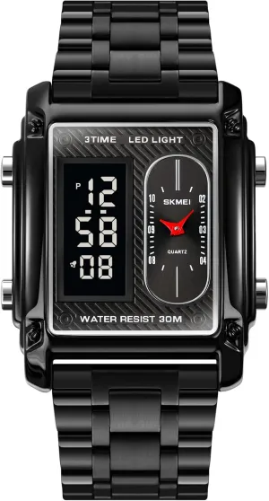 SKMEI Men's Digital Watch with Waterproof Classic Fashion Business Stainless Steel Sports Watch