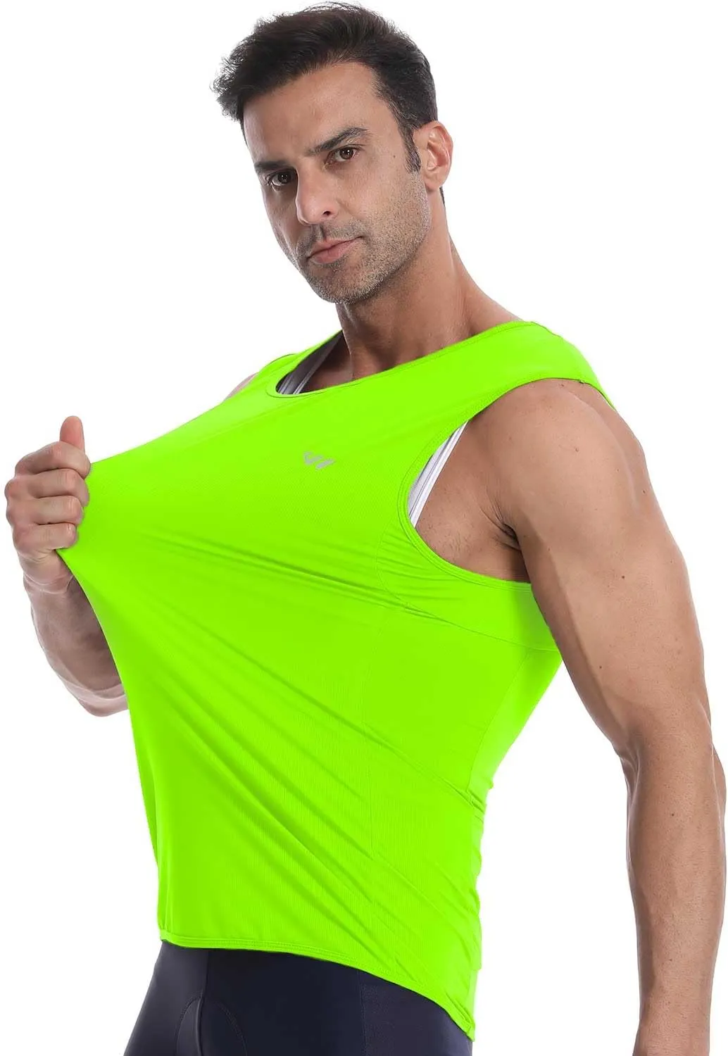 Sleeveless Cycling Jersey Men, Biking Base Layer Breathable and Lightweight with Back Pocket Sports Vest