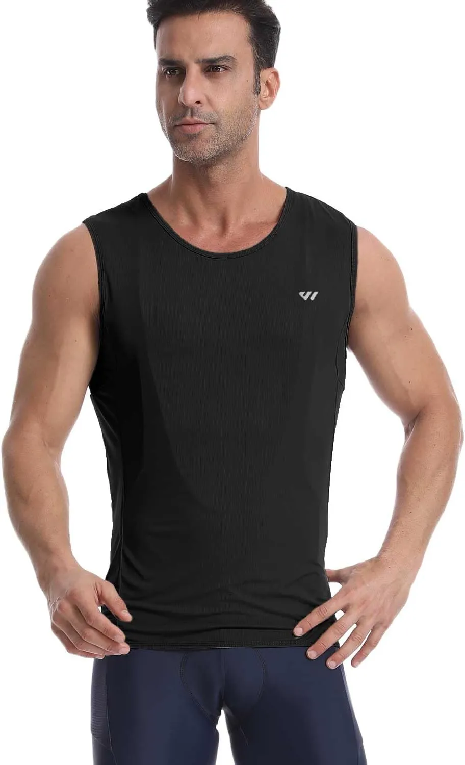 Sleeveless Cycling Jersey Men, Biking Base Layer Breathable and Lightweight with Back Pocket Sports Vest