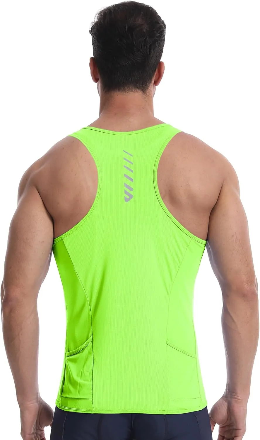 Sleeveless Cycling Jersey Men, Biking Base Layer Breathable and Lightweight with Back Pocket Sports Vest