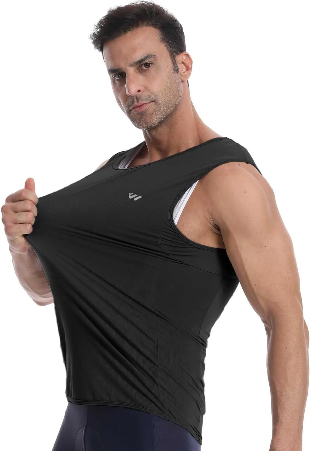 Sleeveless Cycling Jersey Men, Biking Base Layer Breathable and Lightweight with Back Pocket Sports Vest