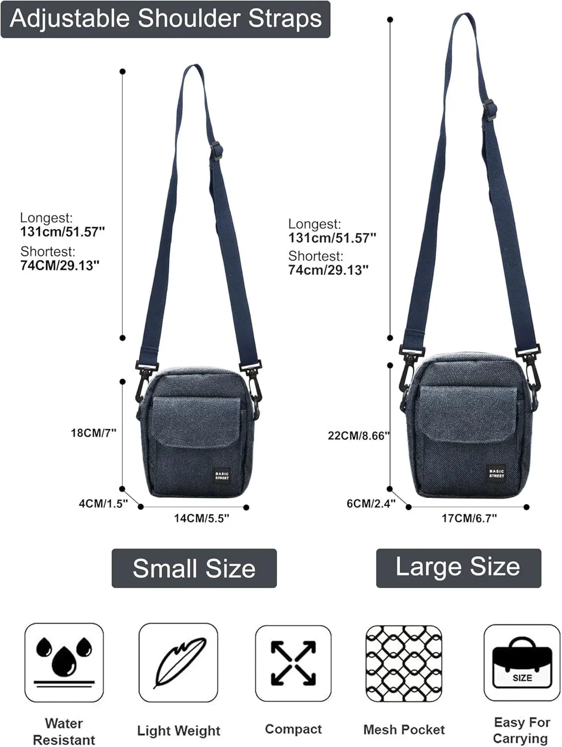 Small Crossbody Bag Side Shoulder Bag For Men, Women Mini Messenger Bag