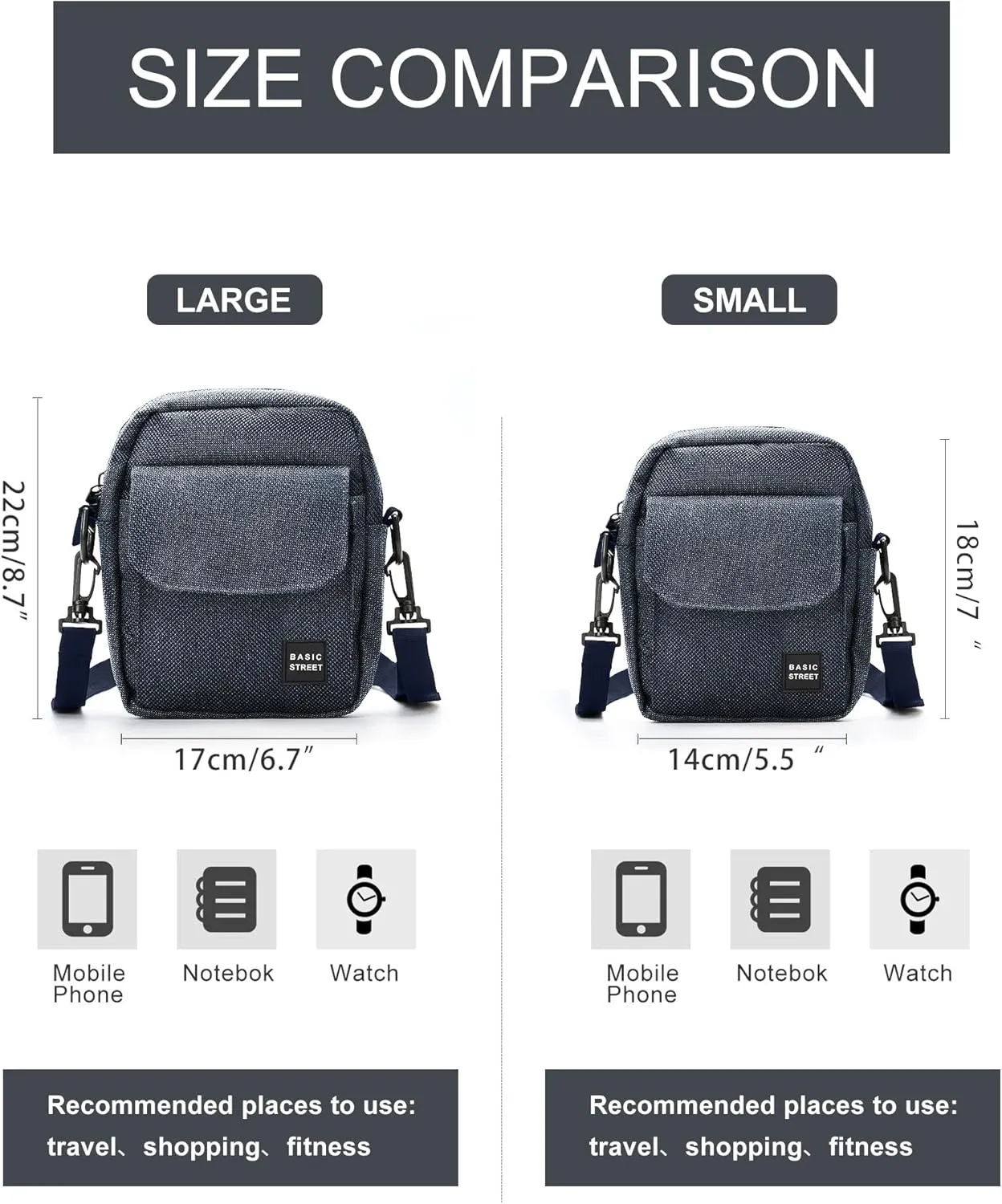 Small Crossbody Bag Side Shoulder Bag For Men, Women Mini Messenger Bag